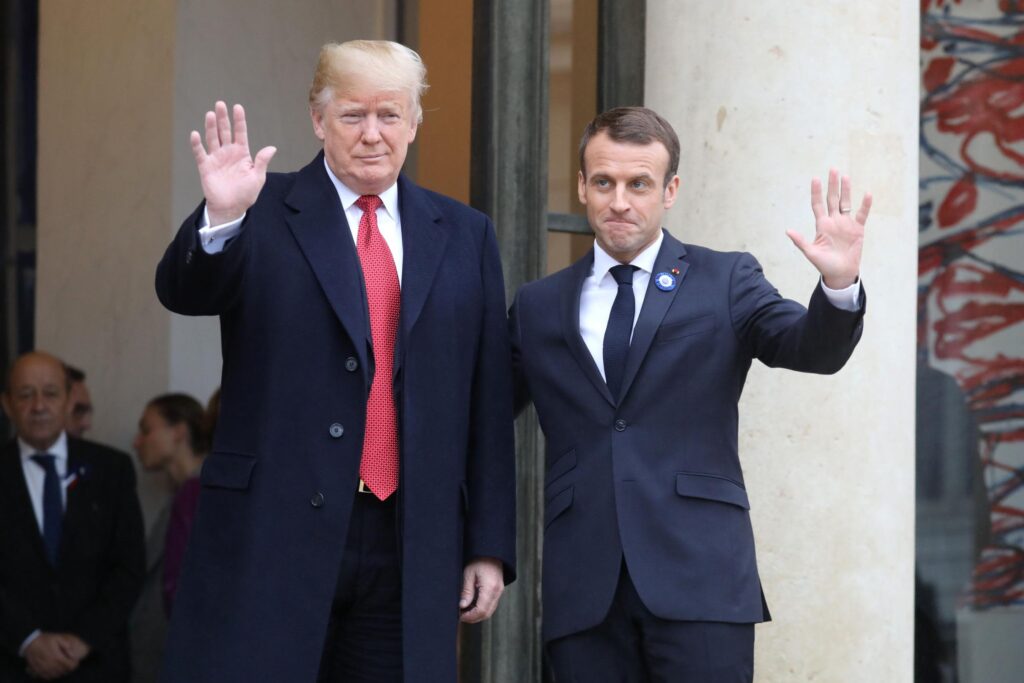 Photo of Trump and Macron