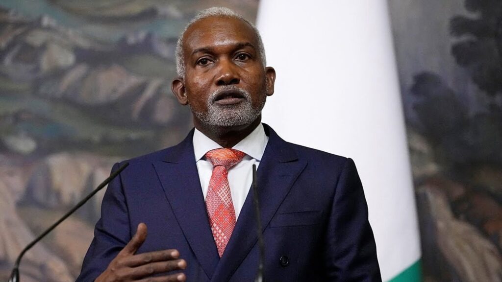 Minister of Foreign Affairs, Yusuf Tuggar, speaking.