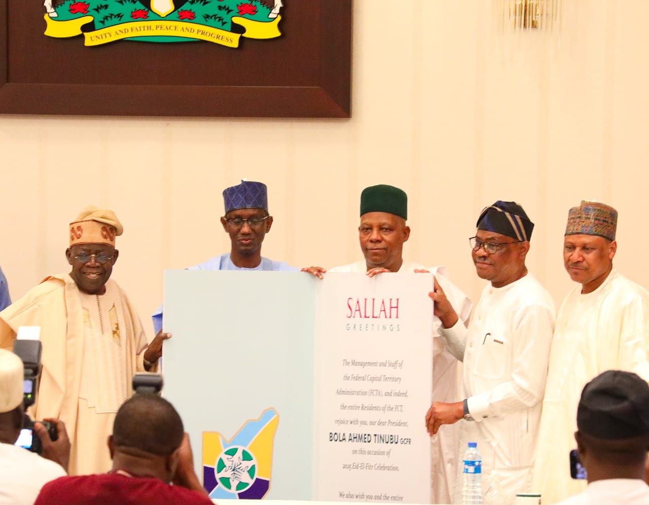 Wike Leads FCT Delegation to Pay Sallah Homage to Tinubu in Aso Rock Villa