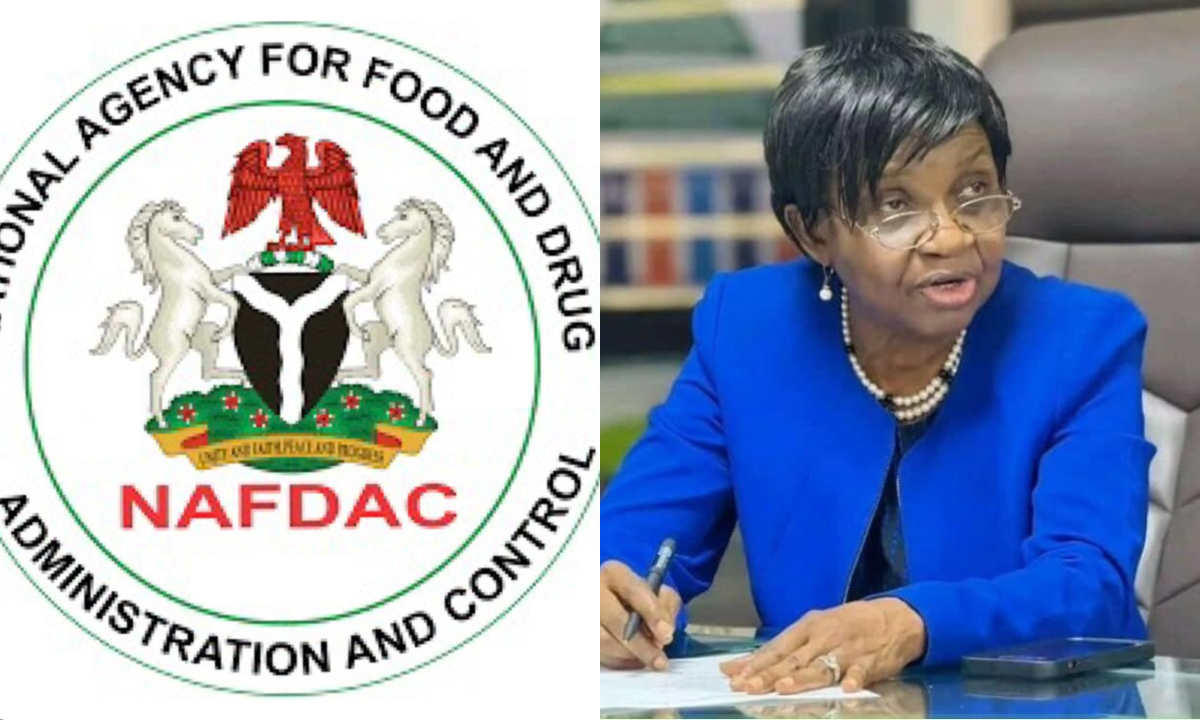Photo of NAFDAC logo and the Director General
