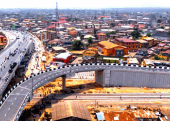 Truck Falls Off Pen Cinema Flyover, One Injured in Agege