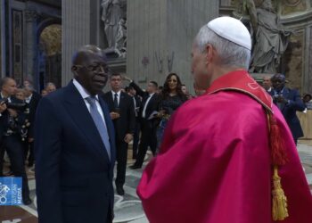 Photo of Tinubu and Pope Leo XIV