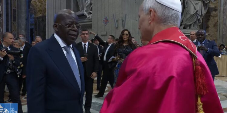 Photo of Tinubu and Pope Leo XIV