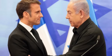 Photo of Emmanuel Macron and Benjamin Netanyahu