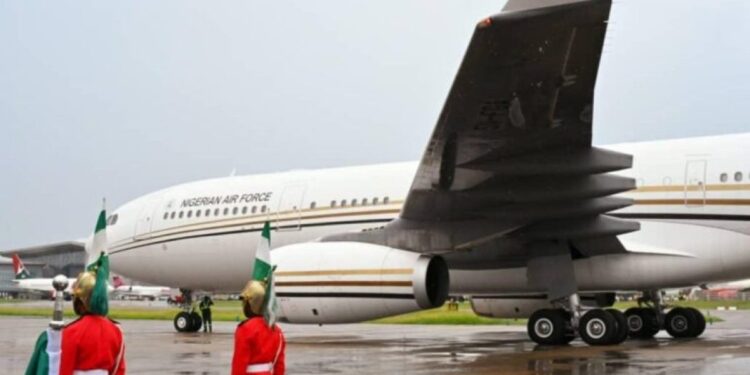 Tinubu’s New Presidential Jet Flown to South Africa for Refurbishment