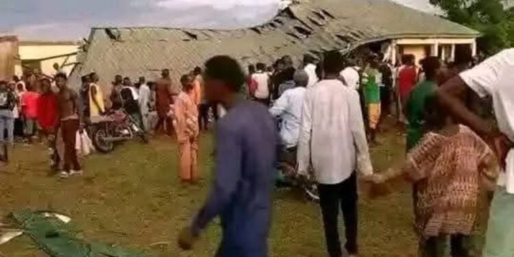 Collapsed classroom