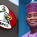 Photo combo of EFCC Logo and Yahaya Bello