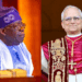 Photo combo of Tinubu and Pope Leo XIV