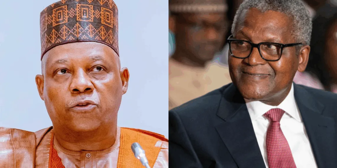 Photo combo of Shettima and Dangote