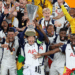 Photo of Tottenham players celebrating their Europa League win