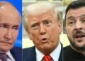 Photo combo of Putin, Trump and Zelensky