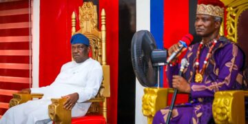 Photo Senator George Akume and a Traditional Ruler