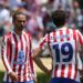 Atletico players Griezmann and Alvarez
