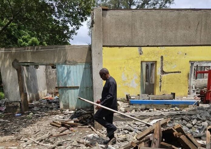 Peter Obi at the scene of the demolition of his brothers property in Ikeja Lagos 696x493 1