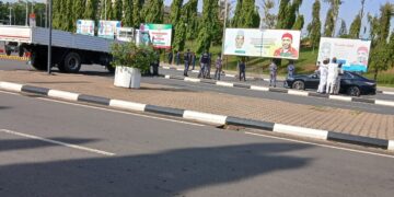 Tense Atmosphere as Security Blocks Protesters at National Assembly on Democracy Day Abuja protest