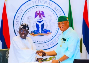 Photo of President Tinubu and Governor Umo Eno