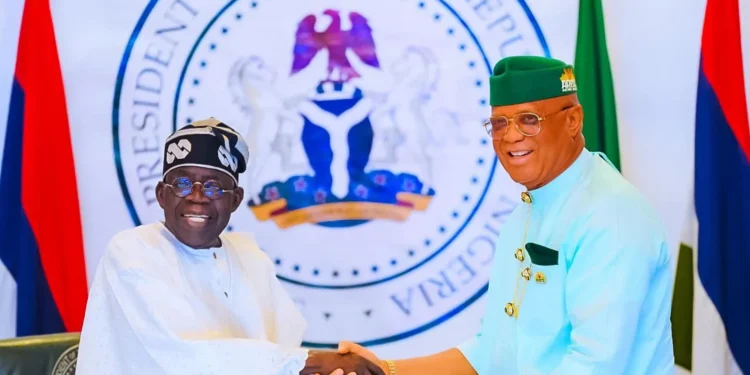 Photo of President Tinubu and Governor Umo Eno
