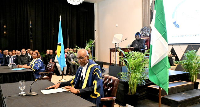 Tinubu at Saint Lucia's Parliament