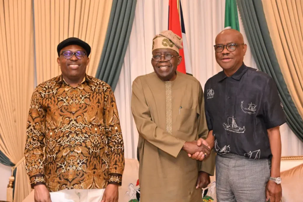 Photo of Fubara, Tinubu and Wike