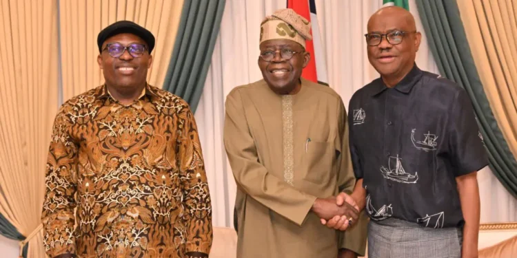 Photo of Fubara, Tinubu and Wike