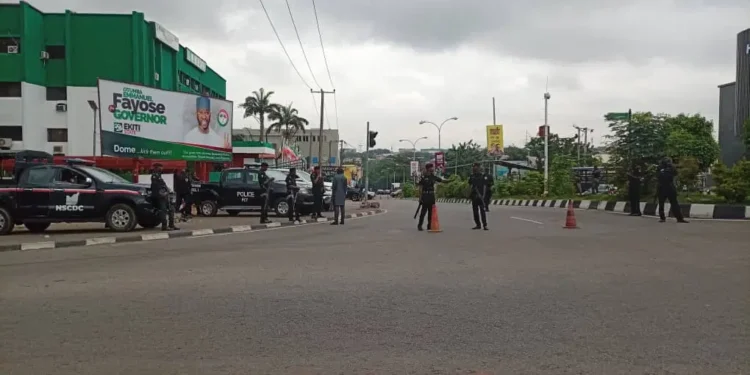 Police at PDP Secretariat