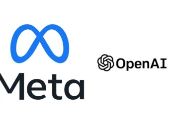Photo combo of Meta and OpenAI Logo