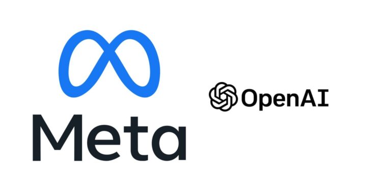 Photo combo of Meta and OpenAI Logo