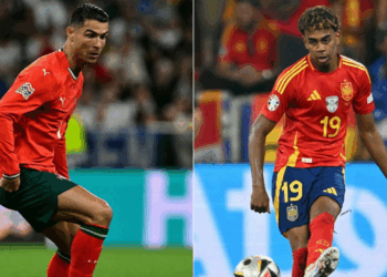 Photo combo of Ronaldo and Yamal