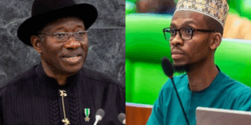 Photo combo of Goodluck Jonathan and Bello El-Rufai