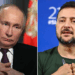 Photo combo of Putin and Zelensky