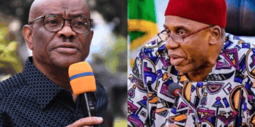 Photo combo of Nyesom Wike and Rotimi Amaechi