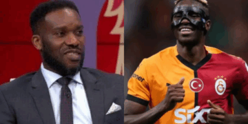 Photo combo of Okocha and Osimhen