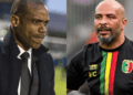 Photo combo of Sunday Oliseh and Eric Chelle