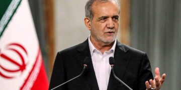 Iran Warns World Powers Against Entering War Photo of Iran’s Masoud Pezeshkian