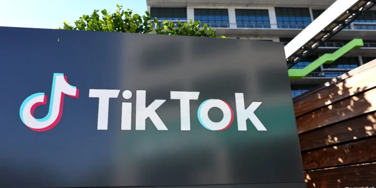 The TikTok logo is displayed on signage