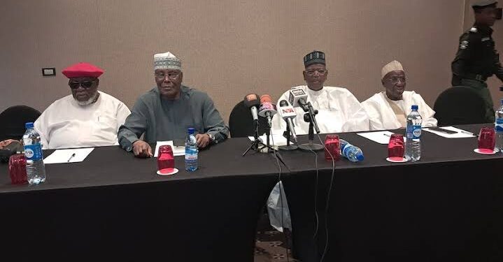 PDP leaders and Atiku in a meeting