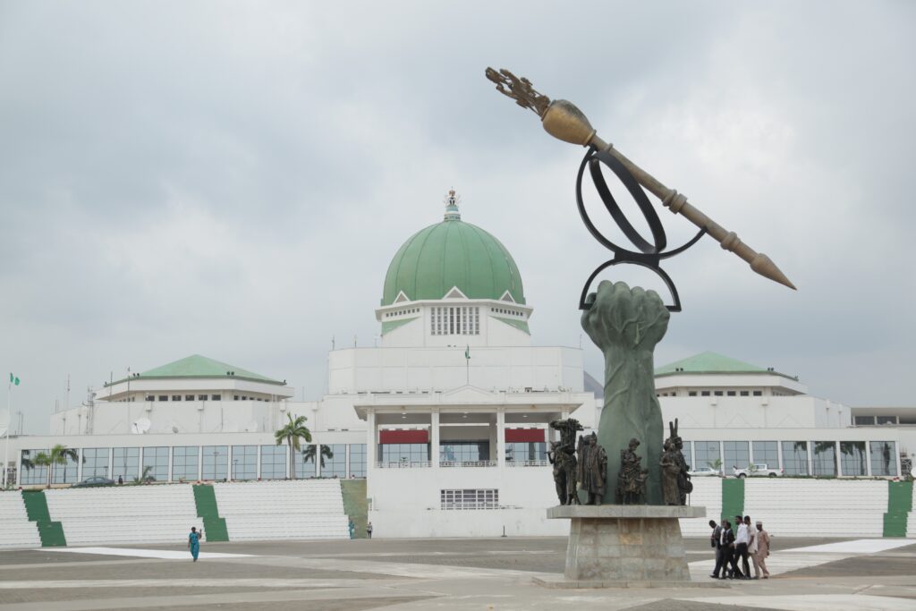 National assembly building with mace