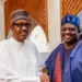 Photo of Muhammadu Buhari and Femi Adesina