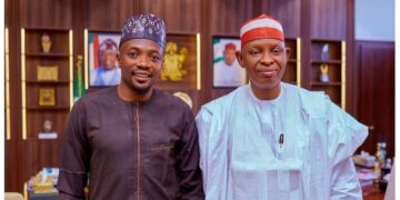 Photo of Ahmed Musa and Governor Abba Kabir Yusuf