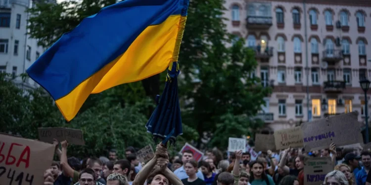 Protest In Kyiv Against Law Curbing Anti-Graft Agencies