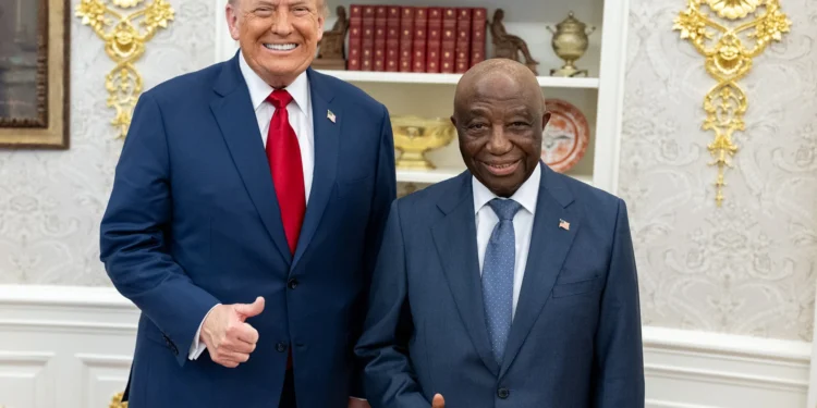 Photo of Donald Trump and Joseph Boakai