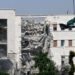 A picture shows a view of the damage following Israeli strikes on the Syrian army and defence ministry headquarters in Damascus on July 16, 2025