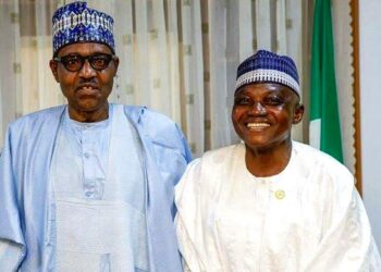 Garba Shehu with Late President Buhari