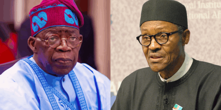 Photo combo of Tinubu and Buhari