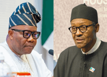 Photo of Akpabio and Buhari