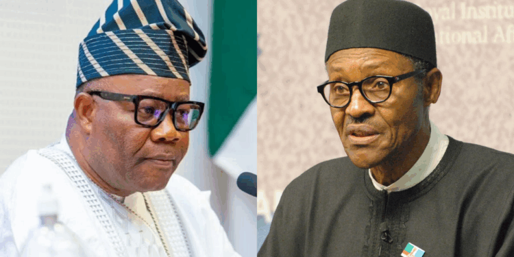 Photo of Akpabio and Buhari