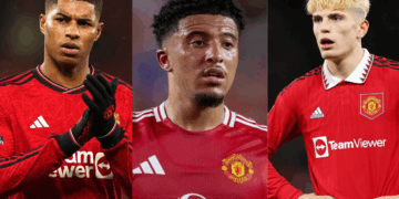 Photo combo of Rashford, Sancho, and Garnacho
