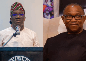 Photo combo of Monday Okpebholo and Peter Obi