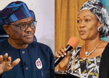 Photo combo of Wike and Remi Tinubu