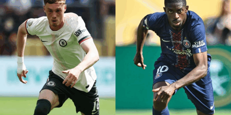 Photo combo of Cole Palmer and Ousmane Dembele